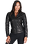 Classic Snap Tab collar Leather Jacket Women