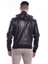 Lambskin Black Leather Mens hooded collar biker Jacket