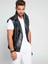 Men Black Motorcycle Leather Vest