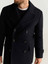 Men Black Double Breasted Wool Coat