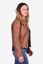 Women's Leather Dusky Brown Bomber Jacket