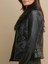 Women Faux Fur Black Leather Jacket