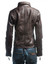 Dark Brown Hooded Biker Leather Jacket