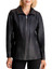 Womens Funnel-neck collar Petite Leather Jacket