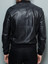 Mens Shiny Black Leather Bomber Jacket