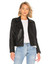 Womens Stylish Black Biker Real Leather Jacket