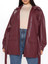 Womens Maroon Faux Leather Long Coat