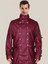 Men's Glossy Maroon Faux Leather Trench Coat