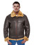 Men Dark Brown Bomber Shearling Jacket