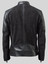 Men's Snap Tab Black Leather Jacket