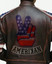 American Flag Distressed Brown Jacket
