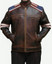 American Flag Distressed Brown Jacket