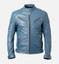 Men's Blue Cafe Racer Leather Jacket