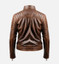 Men's Leo Distressed Brown Cafe Racer Leather Jacket