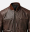Men's Coffee Brown Bomber Leather Jacket