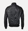 Men's Snap Double Button Collar Black Leather Bomber Jacket