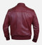 Men's Red Leather Bomber Jacket