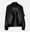 Men's Sheepskin Black Leather Bomber Jacket