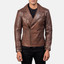 Men's Raiden Brown Leather Biker Jacket