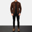 Men's Sven Mocha Suede Brown Bomber Jacket