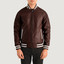 Men's Pascal Maroon Leather Varsity Jacket