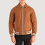 Men's Cooper Tan Brown Leather Varsity Jacket