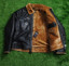 Black Mens Bruce Springsteen Leather Fur Jacket