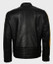 Mens Cafe Racer Yellow Star Black Leather Jacket