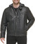 Men's Moto Removable Hood Leather Jacket