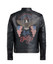 Bald Eagle USA Flag Printed Black Leather Jacket Bald Eagle USA Flag Printed Black Leather Jacket