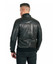 Black Leather Bomber Motorcycle Jacket