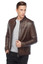 Sport Stitched Classic Real Leather Brown Jacket