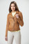 Womens Beautiful Leather Jacket In Camel Color – Boneshia