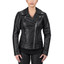 womens Real leather Leather biker jacket in Black