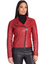 Genuine Red Leather Biker Jacket Women