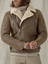 Mens Shearling Fur Collar Jacket
