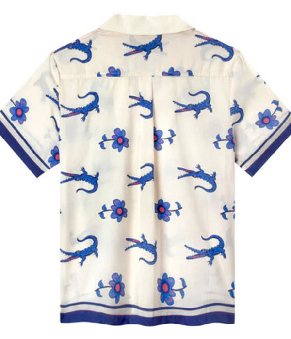 Lochlan Ratliff The White Lotus Sam Nivola Crocodile & Floral Print Shirt