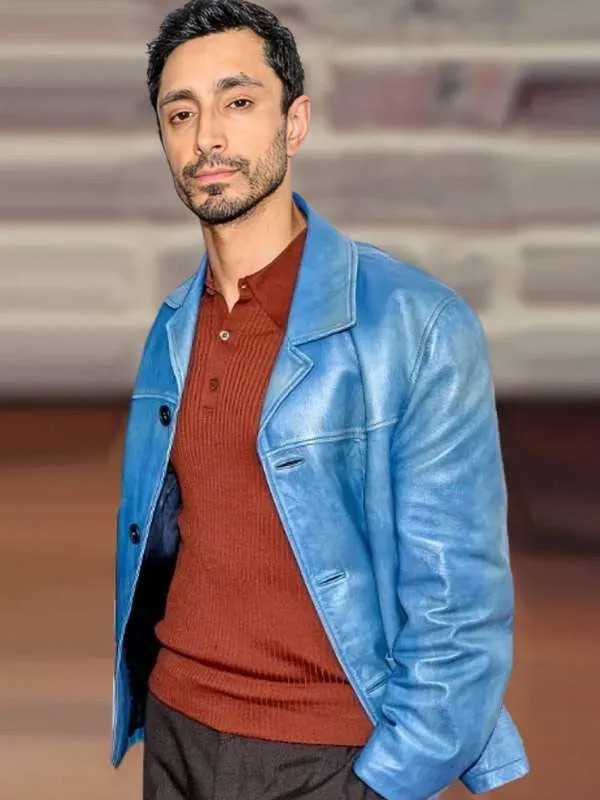 Ash Relay Riz Ahmed Blue Leather Jacket