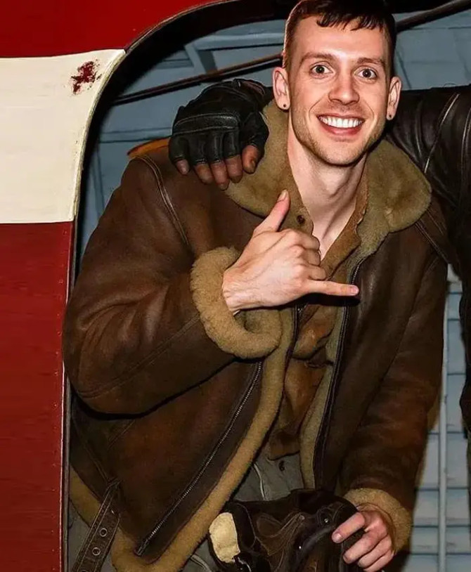 George Somner Afterburn Brown Leather Jacket: