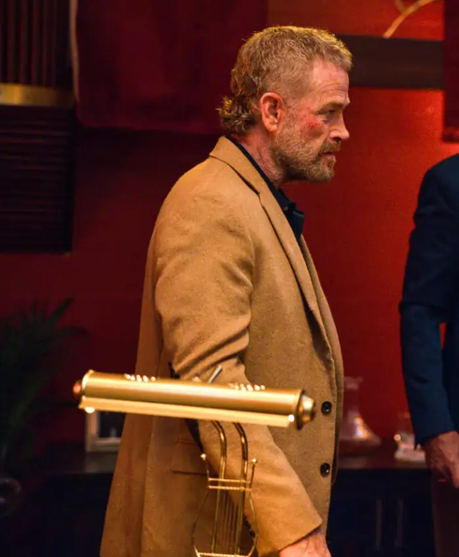 Grit Thorn Hollywood Grit 2025 Max Martini Brown Wool Coat