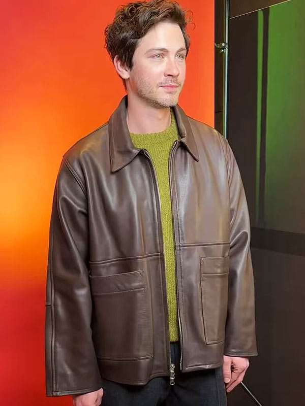 Oh Hi! Logan Lerman Isaac Brown Leather Jacket