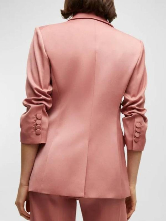 Leanne Morgan Leanne S01 Leanne Murphy Pink Fabric Blazer