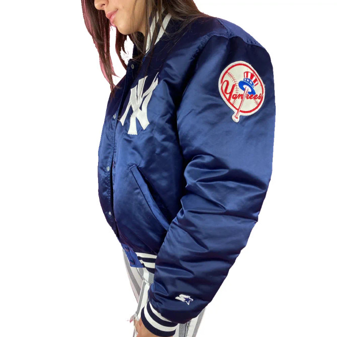 NY Yankees Bomber Satin Jacket