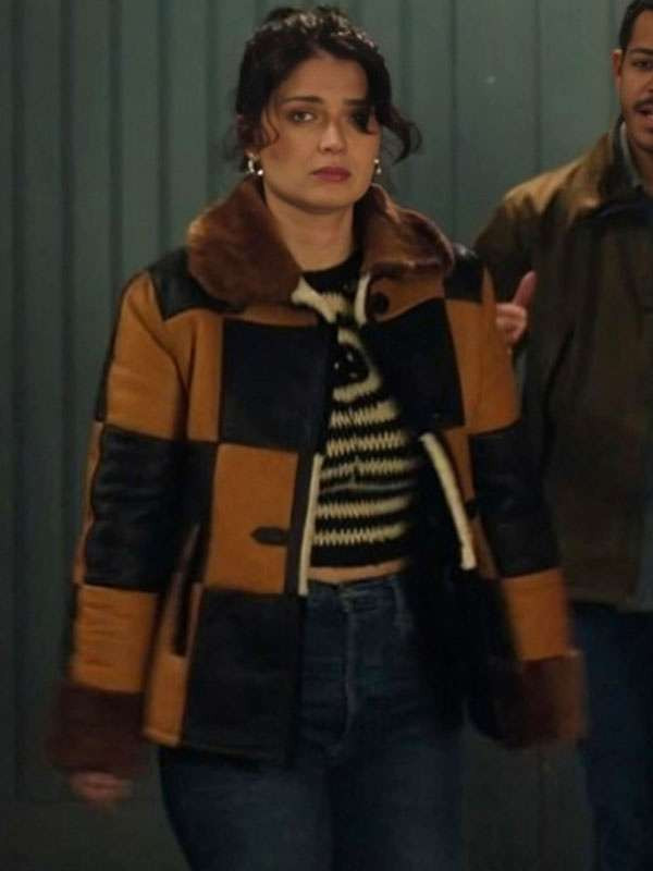 Becka Garvey Shearling Black & Brown Leather Jacket