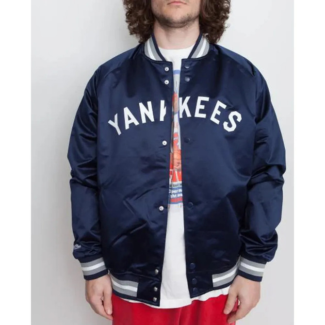 New York Yankees Baseball Navy Satin Jacket