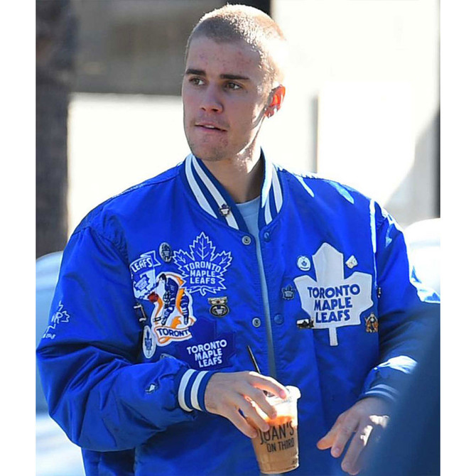 Justin Bieber Toronto Maple Leafs Blue Jacket