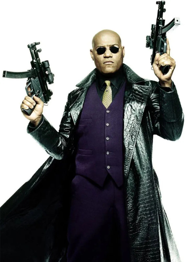 Laurence Fishburne The Matrix Black Leather  Coat