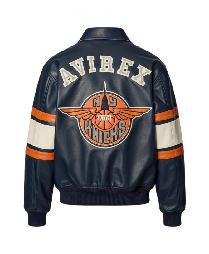 Kith & AVIREX NY Knicks Leather Jacket