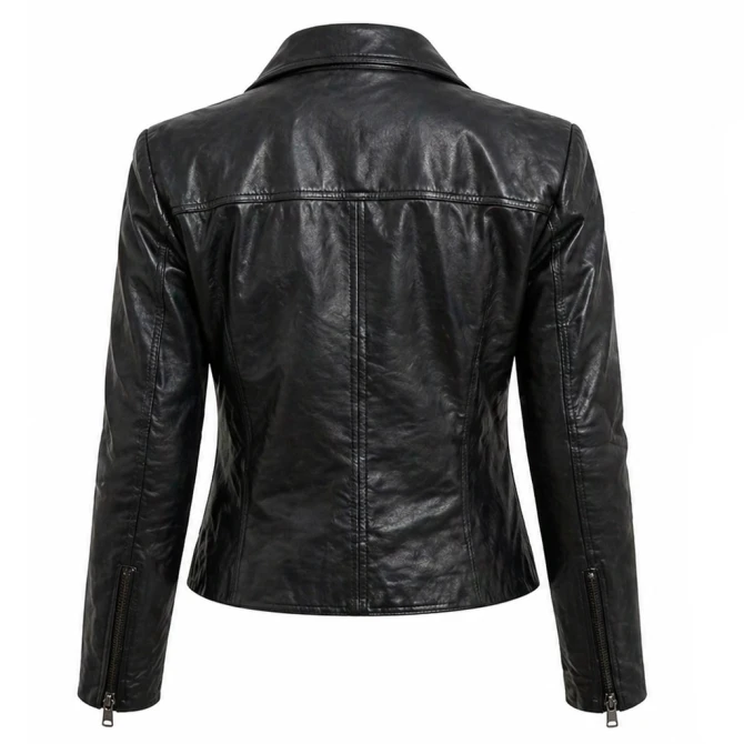 Jeanie Broad Trip 2026 Black Leather jacket