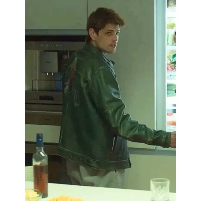 Alberto Olmo Bad Influence  Green Leather Jacket
